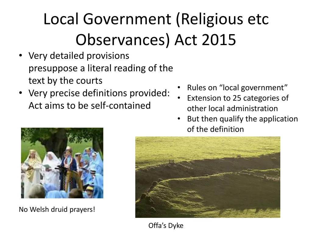 local government religious etc observances