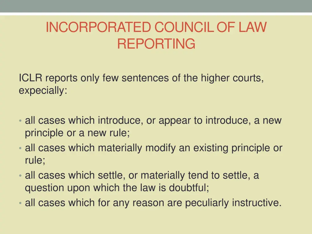 incorporated council of law reporting