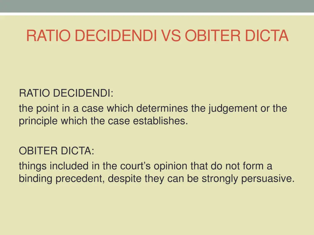 ratio decidendi vs obiter dicta