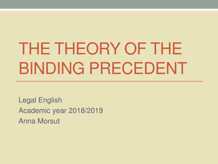 the theory of the binding precedent