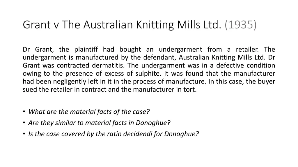 grant v the australian knitting mills ltd 1935