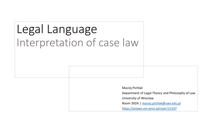 legal language interpretation of case law