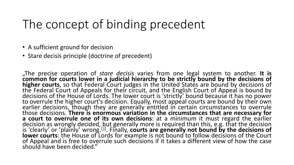 the concept of binding precedent