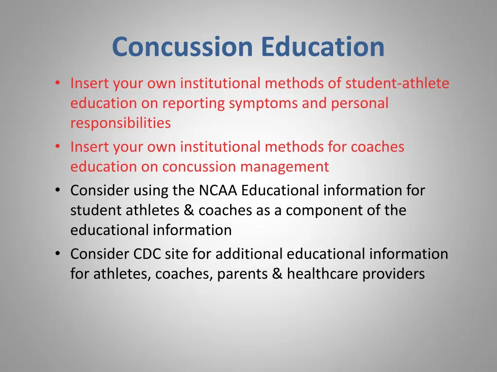 concussion education