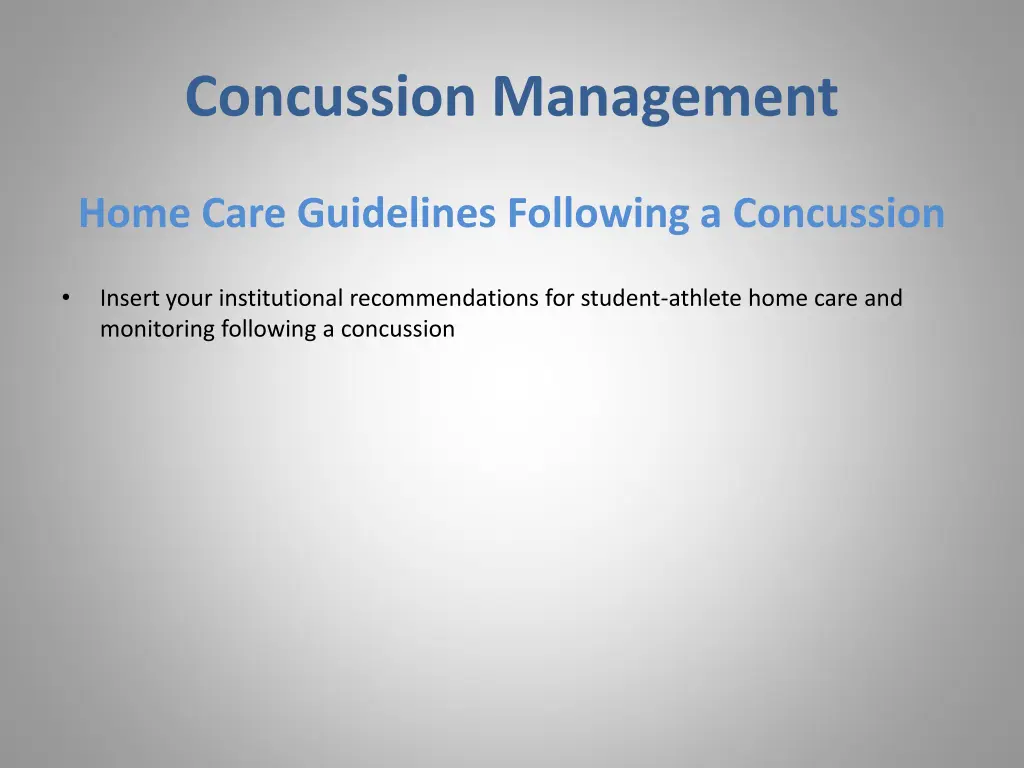 concussion management