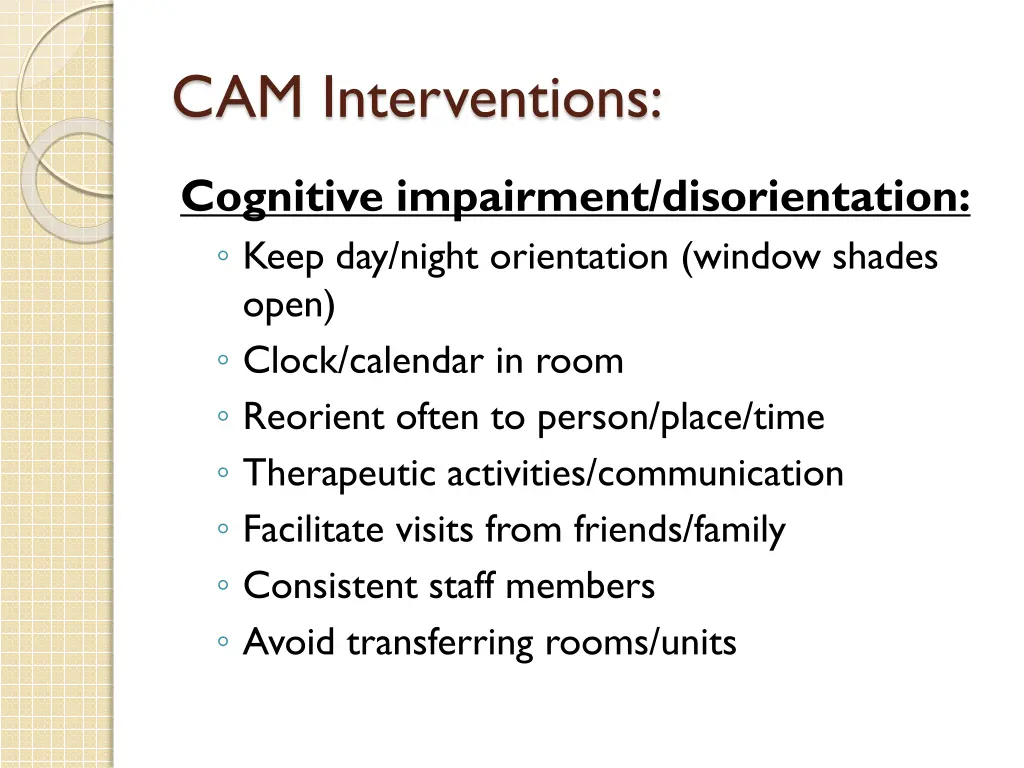 cam interventions