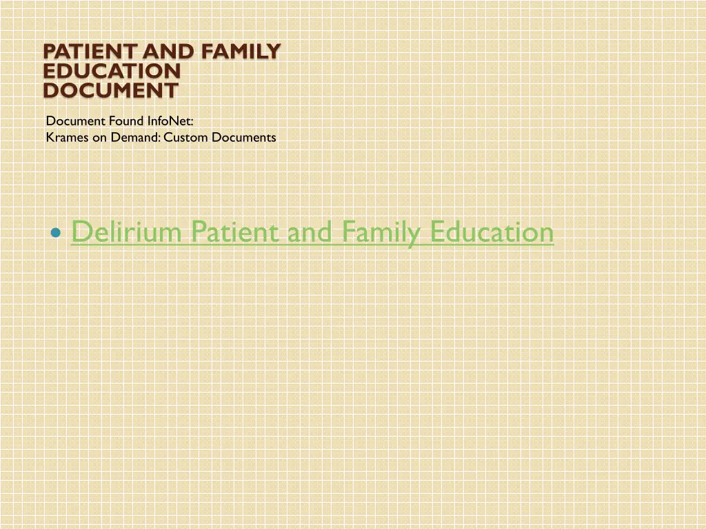 patient and family education document