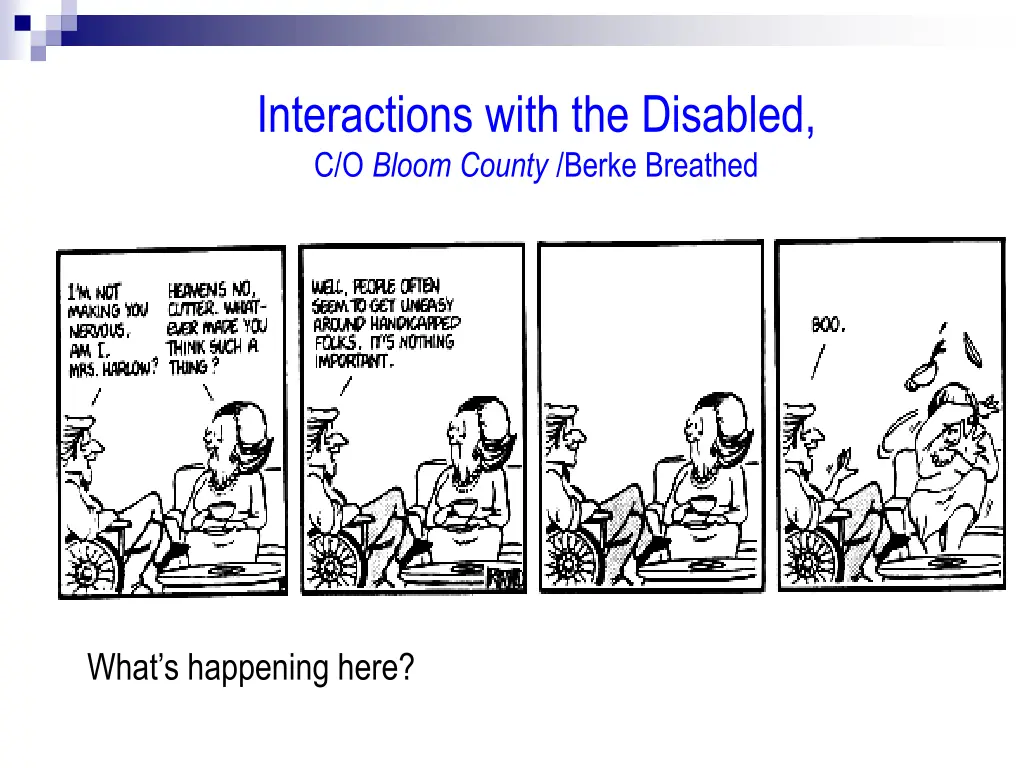 interactions with the disabled c o bloom county