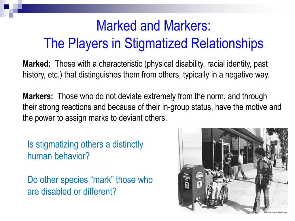 marked and markers the players in stigmatized