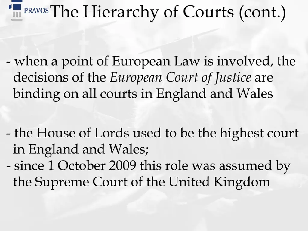 the hierarchy of courts cont