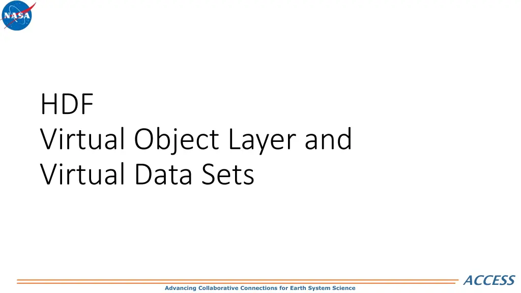 hdf virtual object layer and virtual data sets