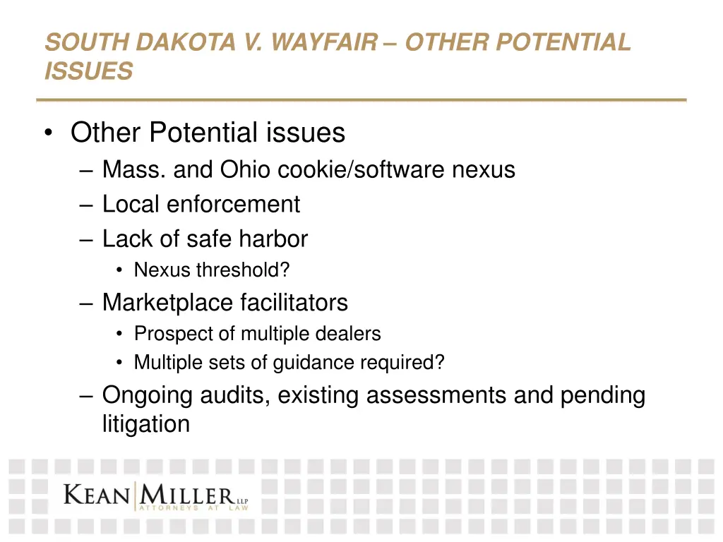 south dakota v wayfair other potential issues