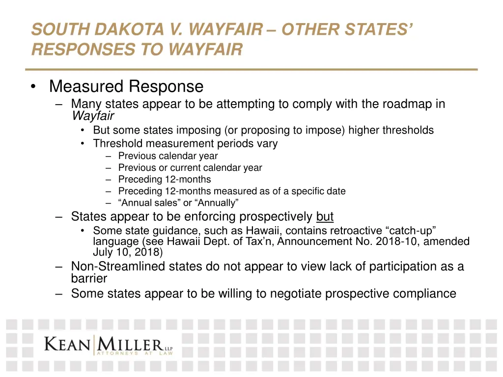 south dakota v wayfair other states responses