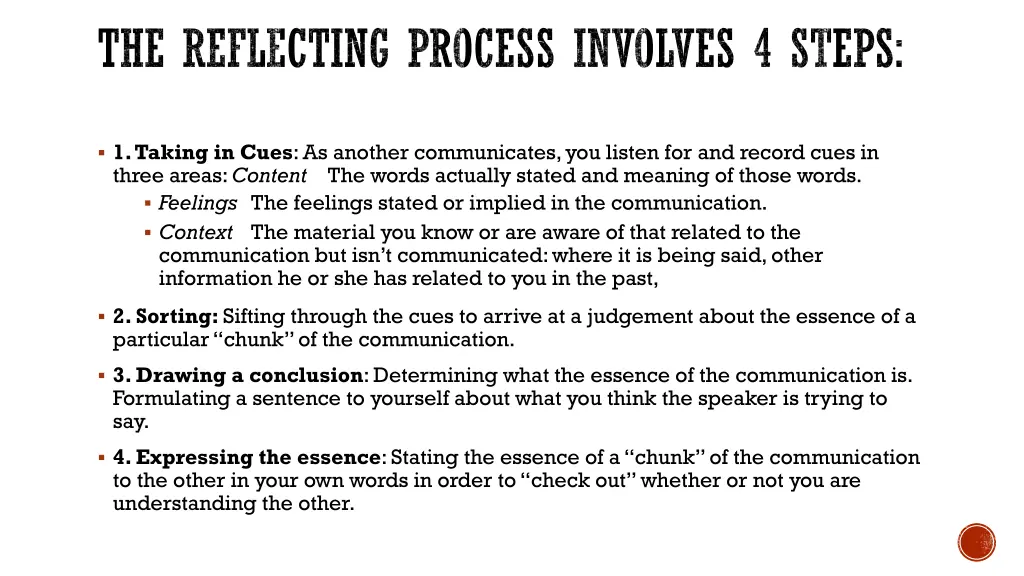 the reflecting process involves 4 steps