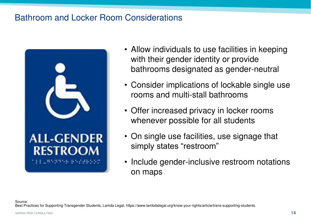 bathroom and locker room considerations