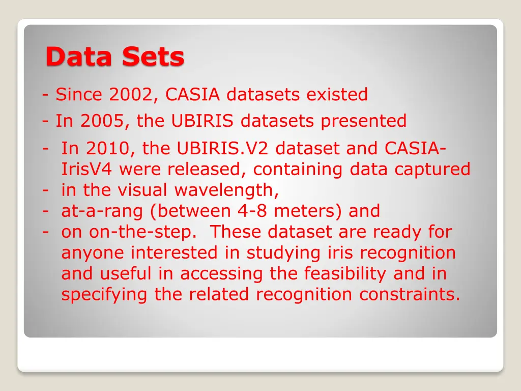 data sets