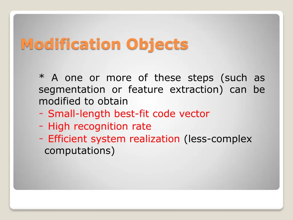 modification objects