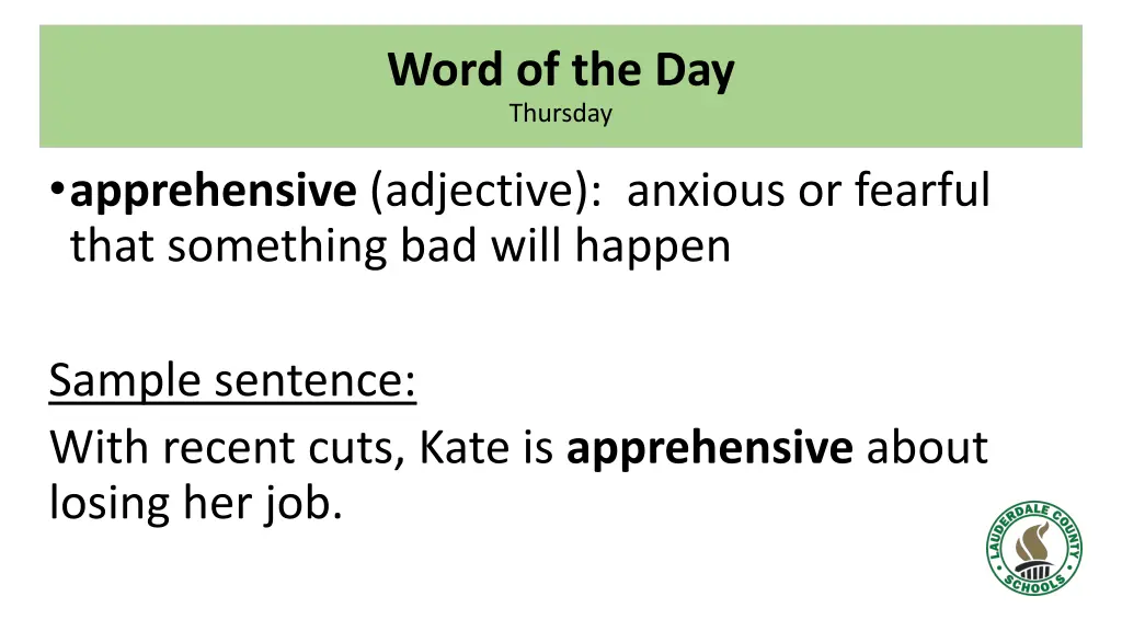 word of the day thursday