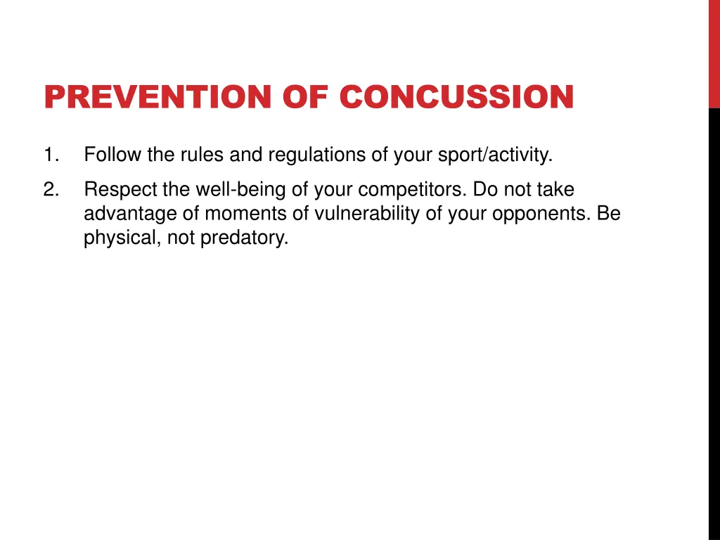 prevention of concussion