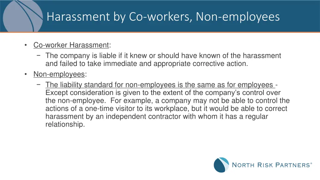 harassment by co workers non employees