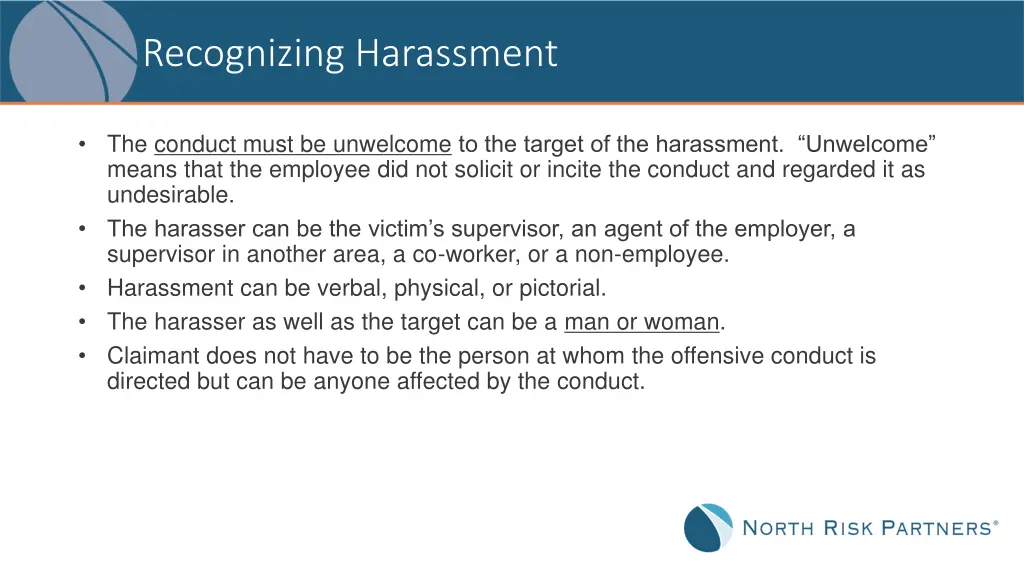 recognizing harassment