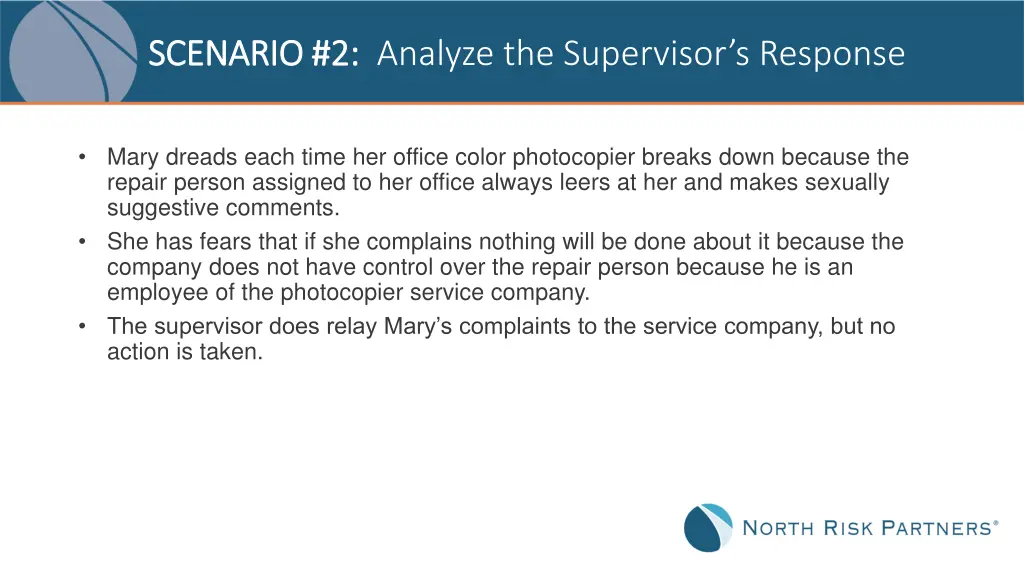 scenario 2 scenario 2 analyze the supervisor