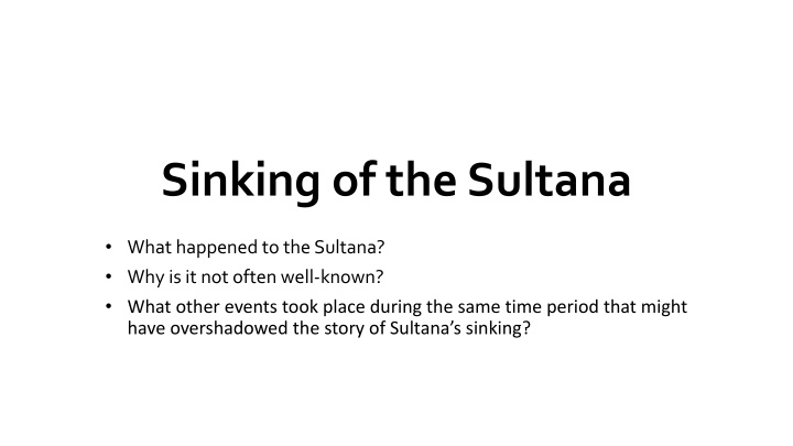 sinking of the sultana