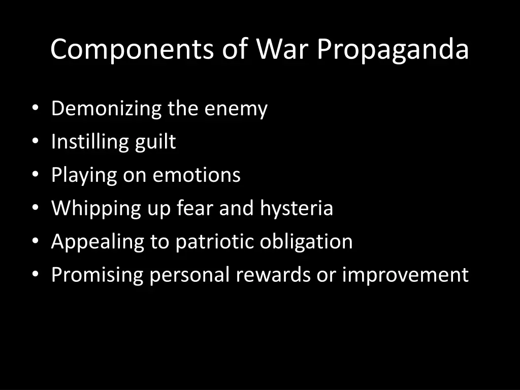 components of war propaganda