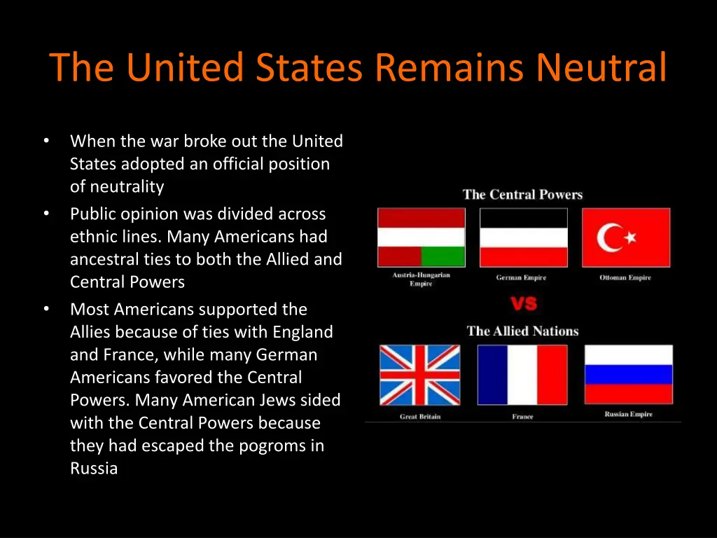 the united states remains neutral