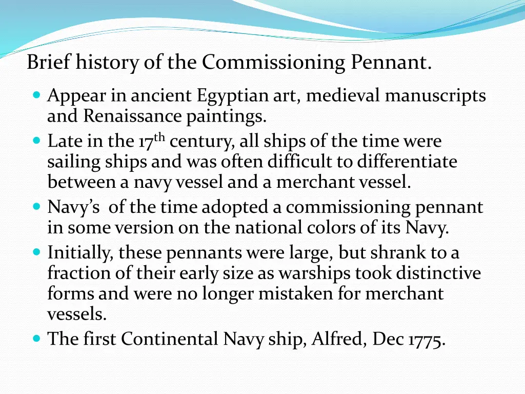 brief history of the commissioning pennant