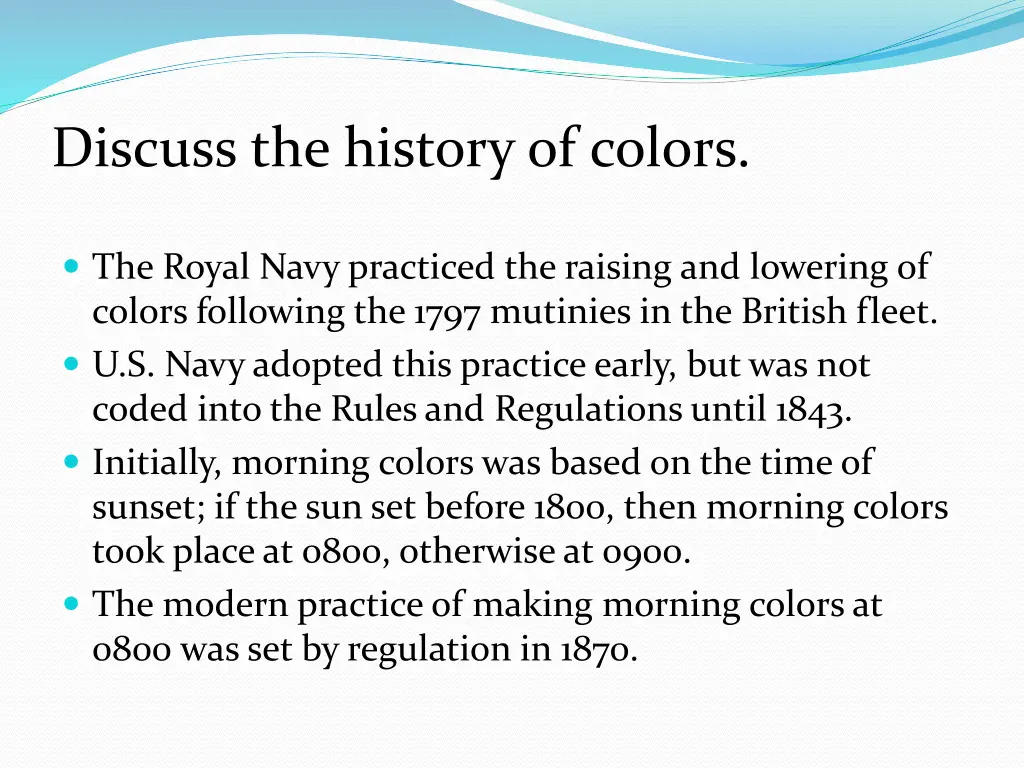 discuss the history of colors