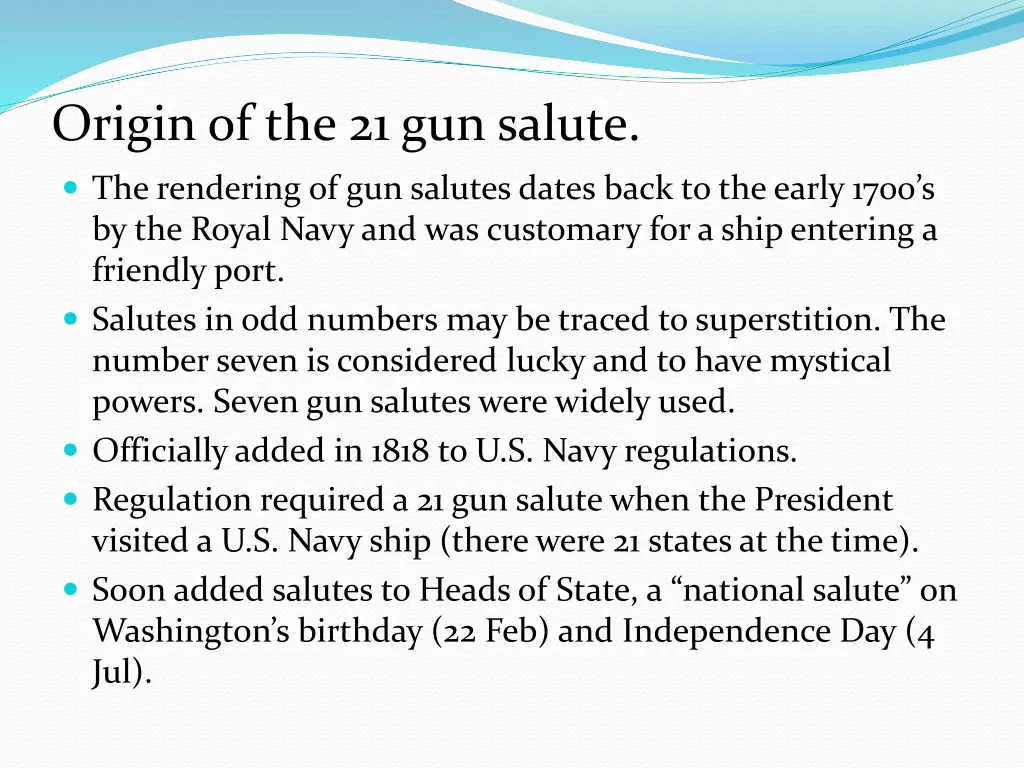 origin of the 21 gun salute