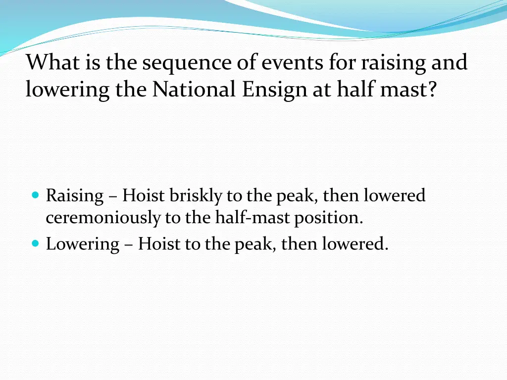 what is the sequence of events for raising