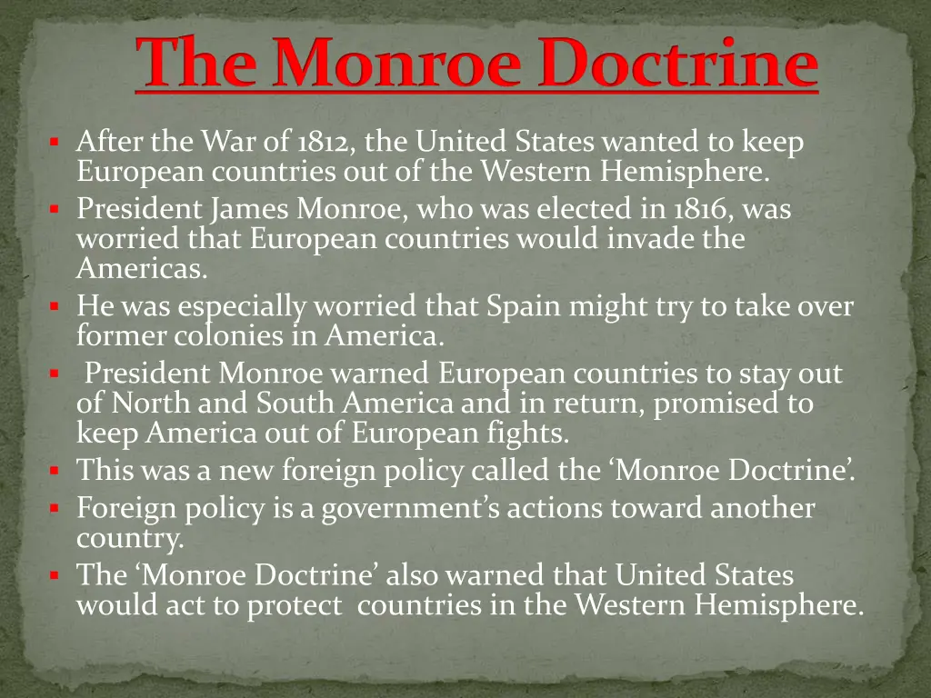 the monroe doctrine