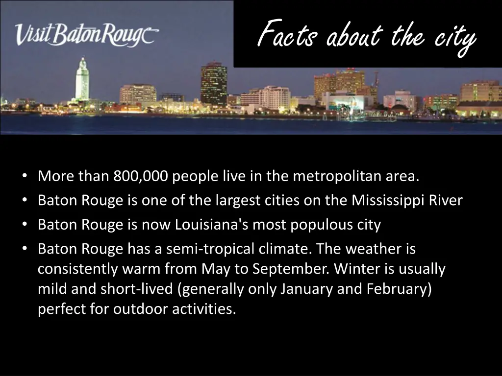 facts about the city