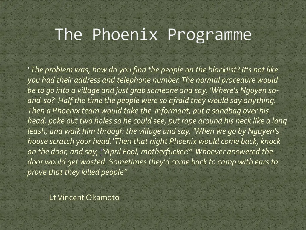 the phoenix programme 1