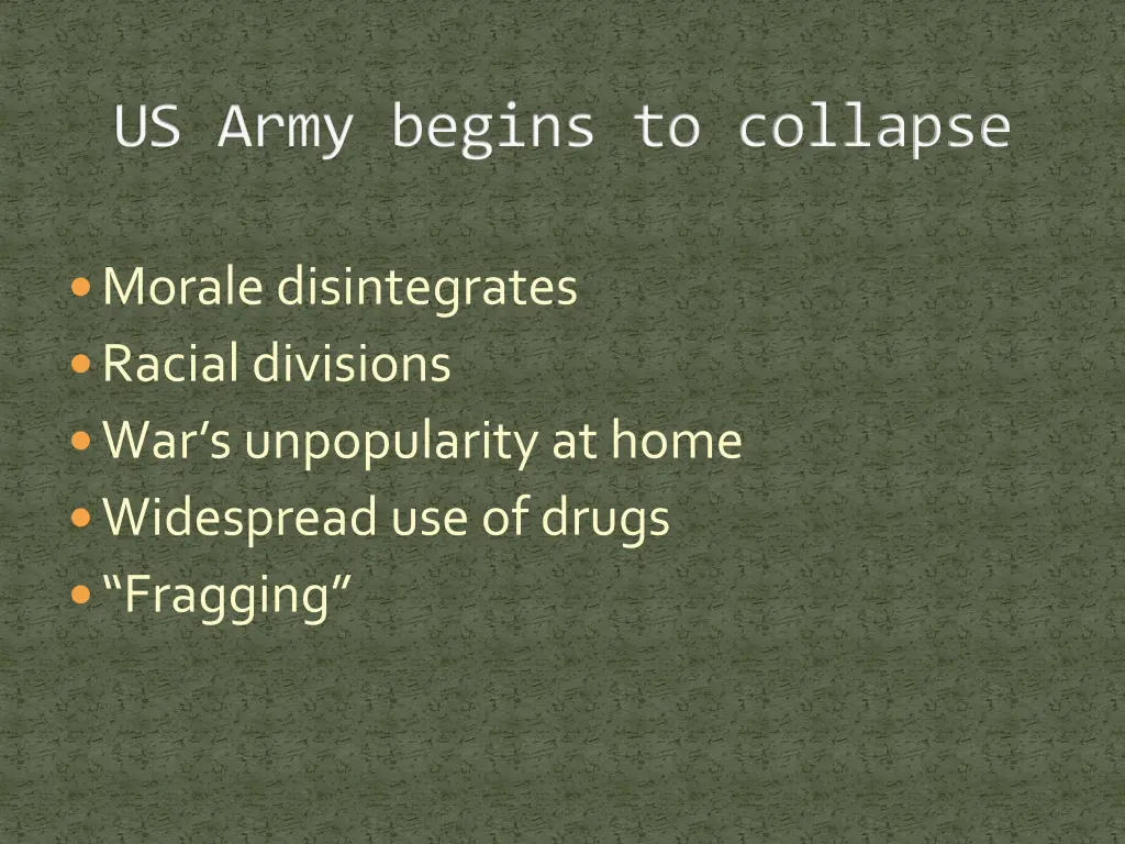 us army begins to collapse