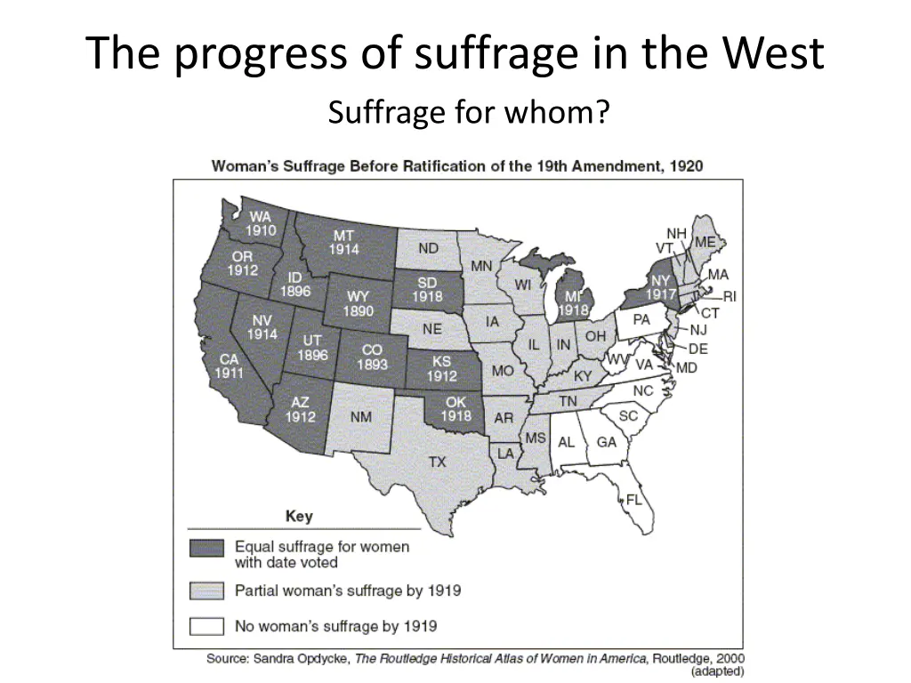 the progress of suffrage in the west suffrage