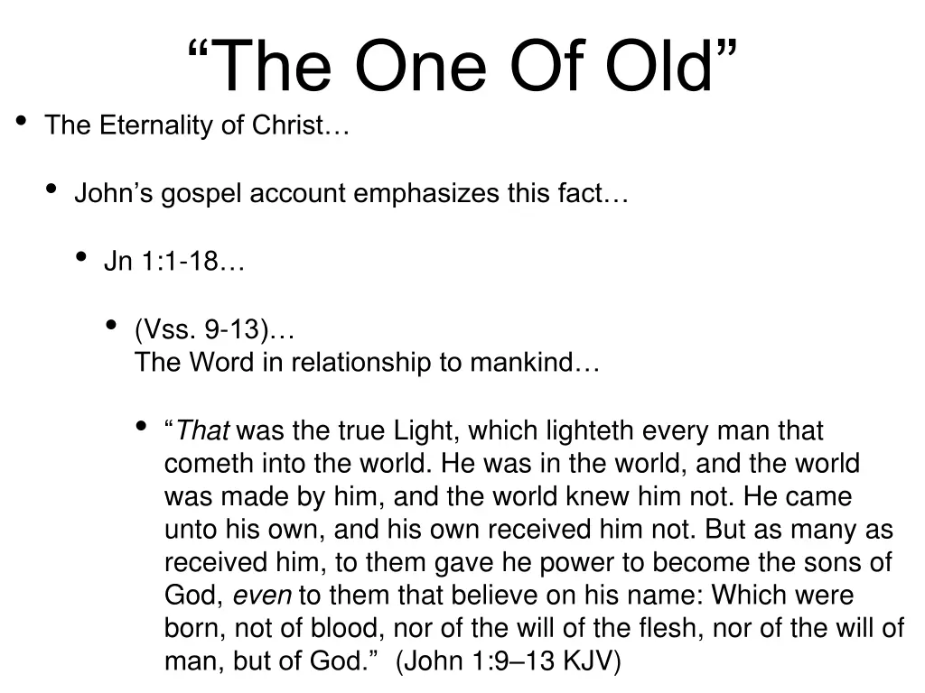 the one of old the eternality of christ 5