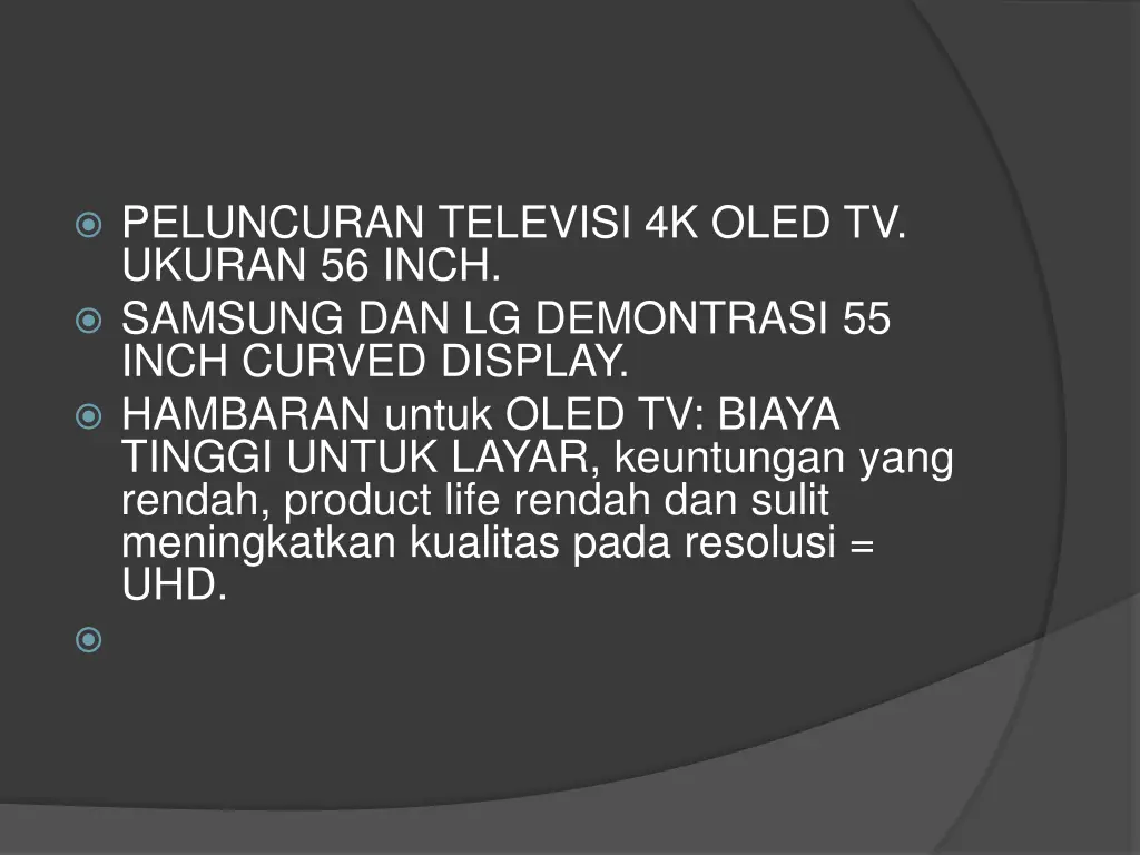 peluncuran televisi 4k oled tv ukuran 56 inch