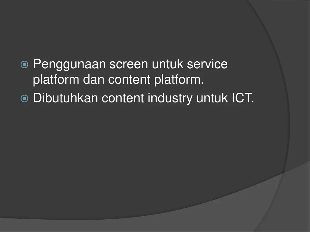 penggunaan screen untuk service platform