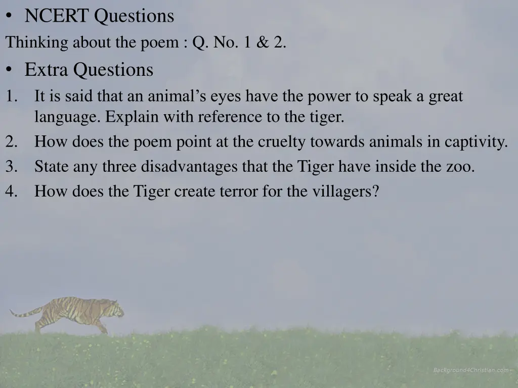 ncert questions thinking about the poem