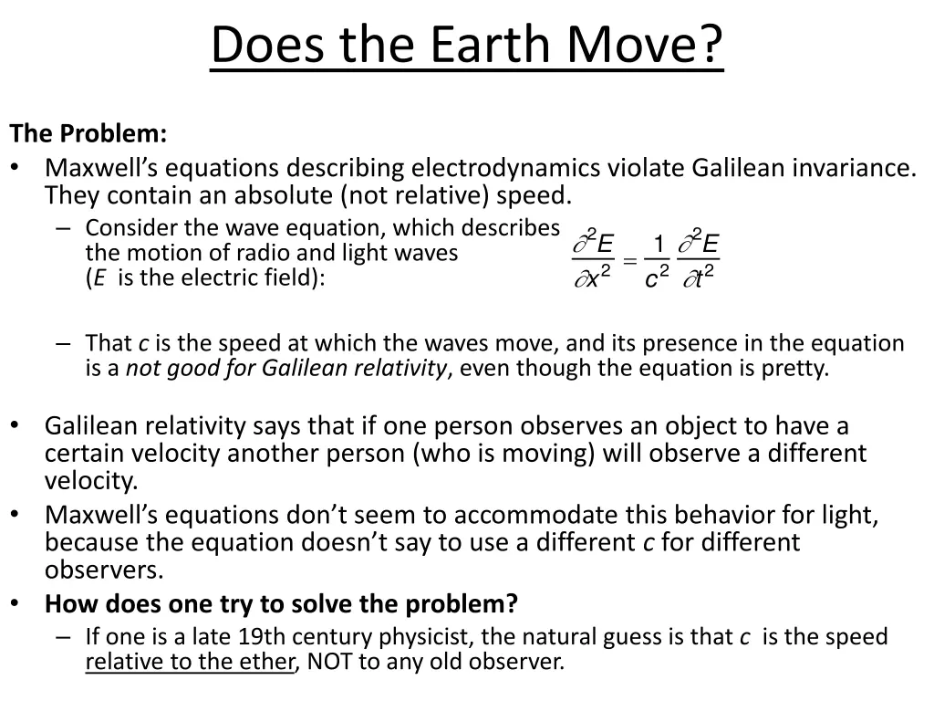 does the earth move