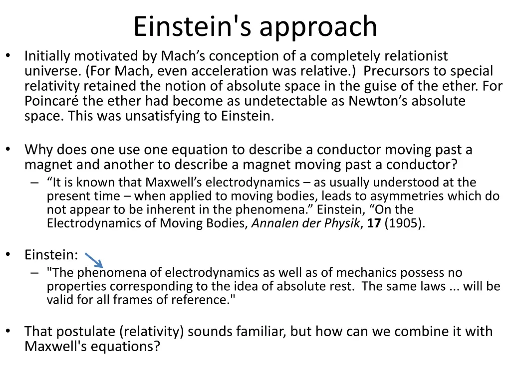 einstein s approach