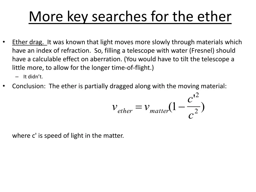 more key searches for the ether