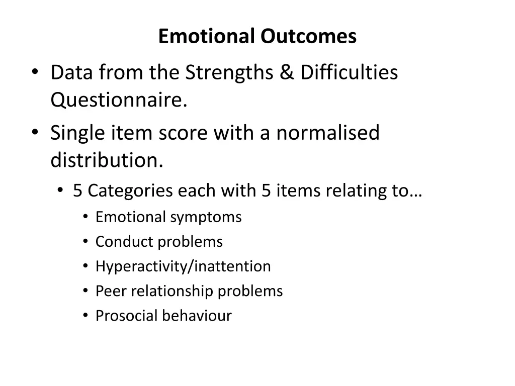 emotional outcomes 1