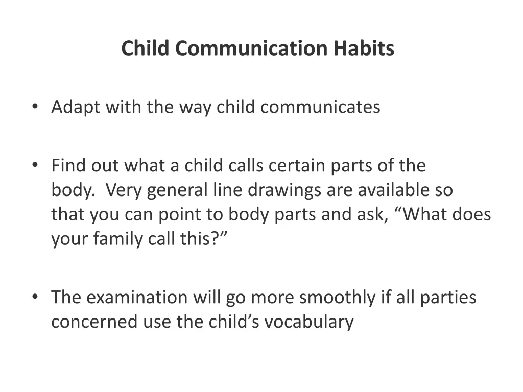 child communication habits