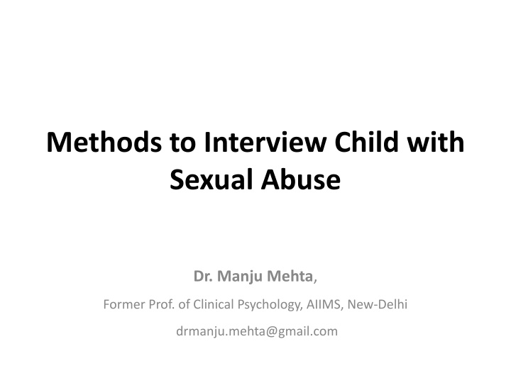 methods to interview child with sexual abuse