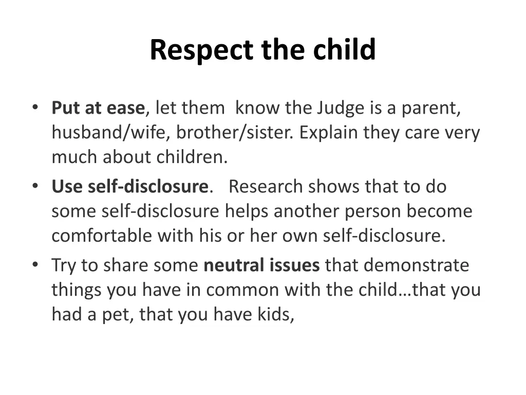 respect the child