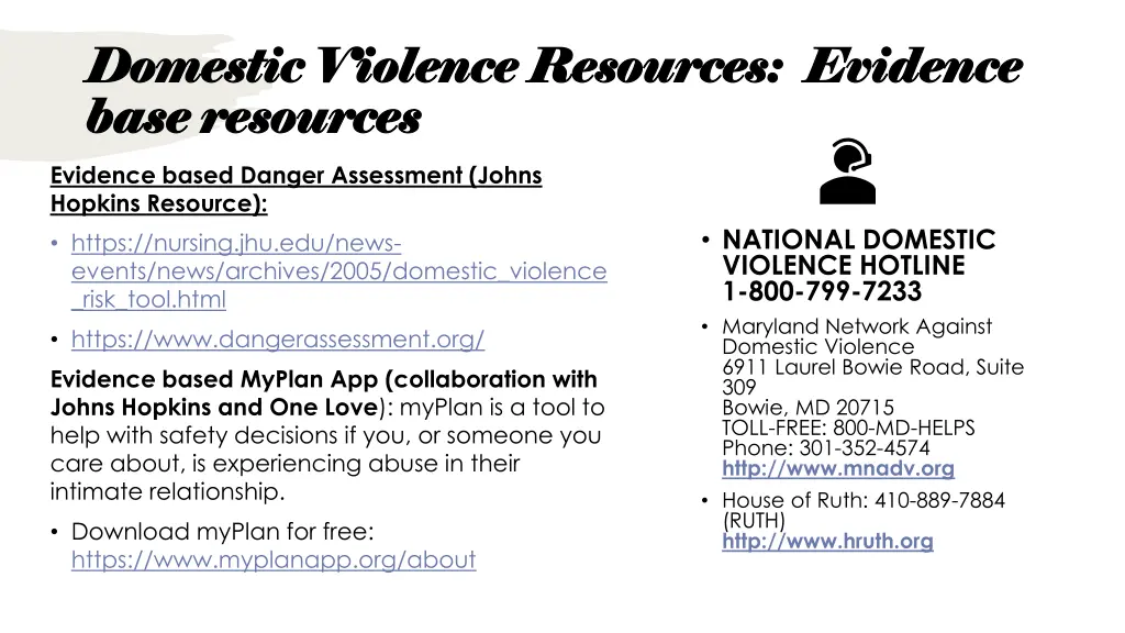 domestic violence resources evidence domestic